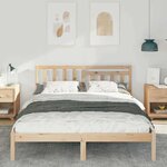 vidaXL Cadre de lit avec tête de lit Marron 150 x 200 cm Pin massif