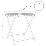 vidaXL Table de jardin pliante Naturel Ø90 x 75 cm
