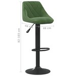 vidaXL Tabourets de bar lot de 2 vert foncé velours