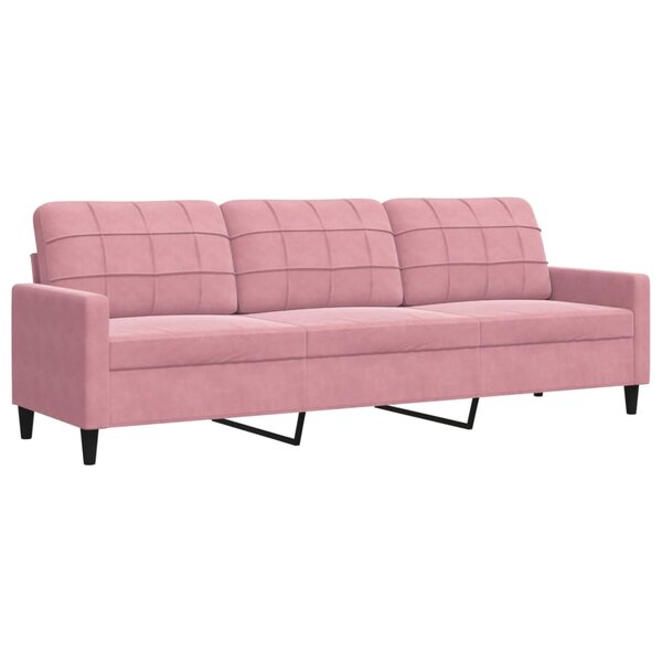 vidaXL Canapé à 3 places Rose 210 cm Velours