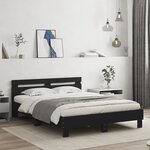 vidaXL Cadre de lit avec LED sans matelas noir 150x200 cm