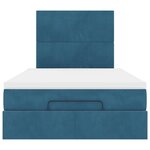 vidaXL Cadre de lit ottoman avec matelas bleu foncé 120x200 cm velours