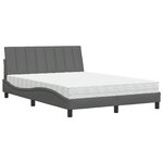 vidaXL Lit avec matelas gris foncé 140x190 cm tissu