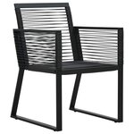 vidaXL Chaises de jardin lot de 2 Noir Rotin PVC