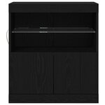 Buffet vidaXL avec lumières LED Chêne noir 60x37x67 cm