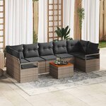 vidaXL Ensemble de canapé de jardin 8 Pièces Gris