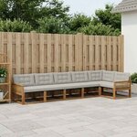 vidaXL Ensemble de canapés d'extérieur 6 Pièces Naturel et gris clair