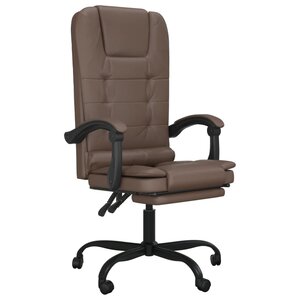 Fauteuil de massage inclinable de bureau informatique étude similicuir brun 02_0025410