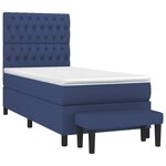 vidaXL Sommier à lattes de lit avec matelas Bleu 90x190 cm Tissu