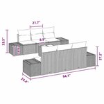 vidaXL Ensemble de canapé de jardin 7 Pièces Beige Rouge 55 x 55 x 37 cm