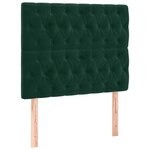 vidaXL Tête de lit à LED Vert foncé 90x7x118/128 cm Velours