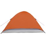 vidaXL Tente de camping à dôme 4 personnes gris et orange imperméable