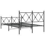 vidaXL Cadre de lit métal sans matelas avec pied de lit noir 120x200cm