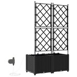 vidaXL Jardinières de jardin 1 pc Noir 80 x 40 x 142 cm Plastique