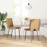 vidaXL Chaises à manger lot de 2 Marron Velours