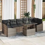 vidaXL Ensemble de canapé de jardin 8 Pièces Gris 100 x 55 x 73 cm