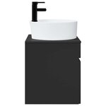 vidaXL Meuble de lavabo mural Noir 49 x 44 5 x 65 cm Bois d'ingénierie