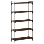 vidaXL Bibliothèque 5 niveaux chêne fumé 80x30x154cm bois d'ingénierie