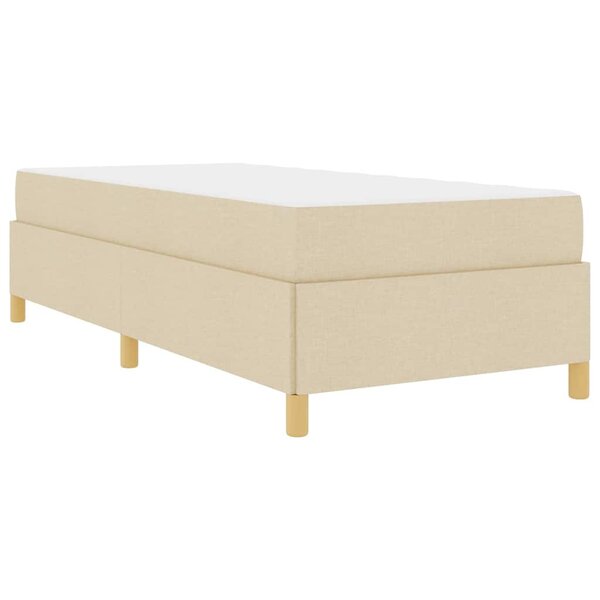 vidaXL Lit à ressorts Crème et Beige et Blanc 90 x 200 cm tissu