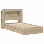 vidaXL Cadre de lit avec rangement Chêne Sonoma 90 x 190 cm