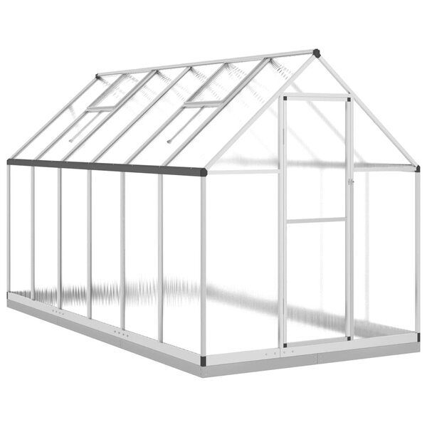 vidaXL Serre avec cadre de base argenté 334x169x202 cm aluminium