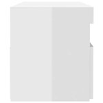 vidaXL Table de chevet avec lumières LED blanc brillant 60x35x40 cm