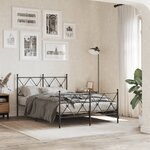 vidaXL Cadre de lit métal sans matelas avec pied de lit noir 120x190cm