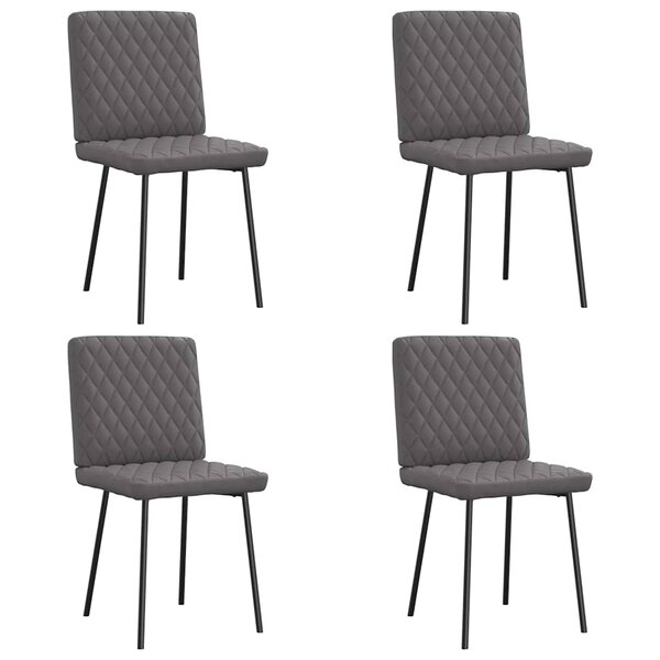 vidaXL Chaises à manger lot de 4 gris similicuir
