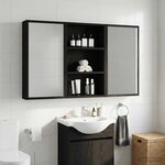 vidaXL Armoire murale de salle de bain Chêne Noir 40 x 14 x 70 cm