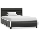vidaXL Cadre de lit avec LED Anthracite Similicuir 90x200 cm