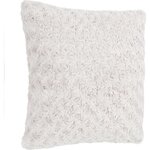 Coussin fourrure bouclé - Carré - Ecru - 45 x 45 cm