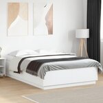 vidaXL Cadre de lit avec LED sans matelas blanc 150x200 cm