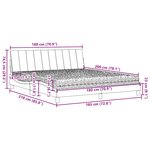 vidaXL Lit avec matelas noir 180x200 cm tissu
