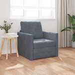 vidaXL Canapé-lit avec coussin Gris foncé 74 x 77 x 81 cm Velours