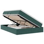 vidaXL Lit avec rangement et matelas Vert foncé 140 x 190 cm Velours