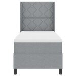 vidaXL Lit à ressorts avec matelas Gris clair 200 x 80 cm tissu