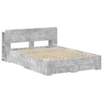 vidaXL Cadre de lit avec rangement Gris béton 160 x 200 cm