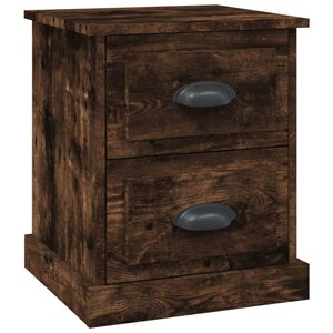vidaXL Table de chevet chêne fumé 39x39x47 5 cm bois d'ingénierie