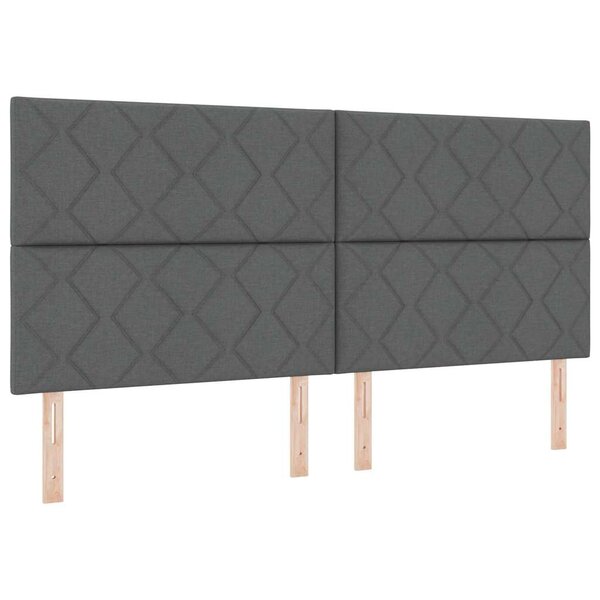 vidaXL Tête de lit LED Ensemble de 3 Gris foncé Tissu 200 cm USB-C
