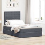 vidaXL Lit avec rangement et matelas Gris foncé 120 x 200 cm Velours