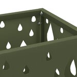 vidaXL Porte-parapluies Vert Olive Métal Moyen Incrustations Décoratives