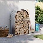 vidaXL Porte-bûches argenté 80x45x120 cm acier galvanisé