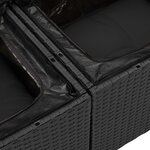 Ensemble de canapé de jardin 14 pièces avec coussins noir poly rotin