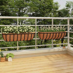 vidaXL Jardinières murales 2 Pièces en coco noir 61x19x16 cm acier