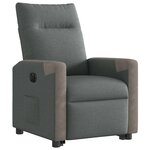 vidaXL Fauteuil inclinable électrique gris foncé tissu