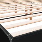 vidaXL Cadre de lit noir 140x190 cm bois d'ingénierie et métal