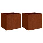 vidaXL Jardinières 2 Pièces 49x47x46 cm acier corten