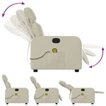 vidaXL Fauteuil inclinable de massage Crème Similicuir