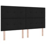 vidaXL Lit à ressorts avec tête de lit Noir 180 x 200 cm tissu