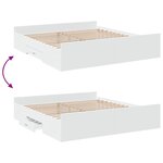 vidaXL Cadre de lit avec tiroirs blanc 180x200 cm bois d'ingénierie